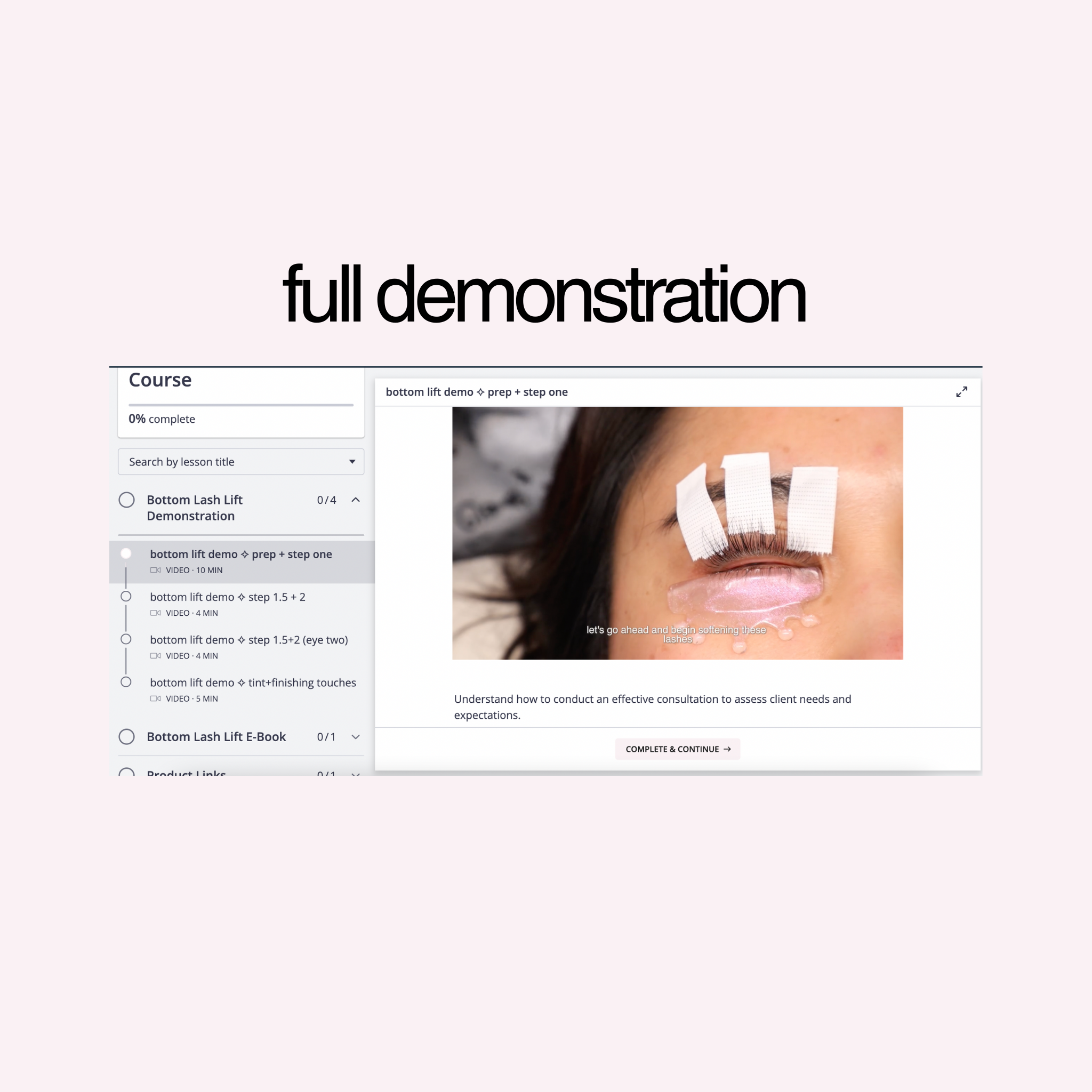 Bottom Lash Lift Mini Course