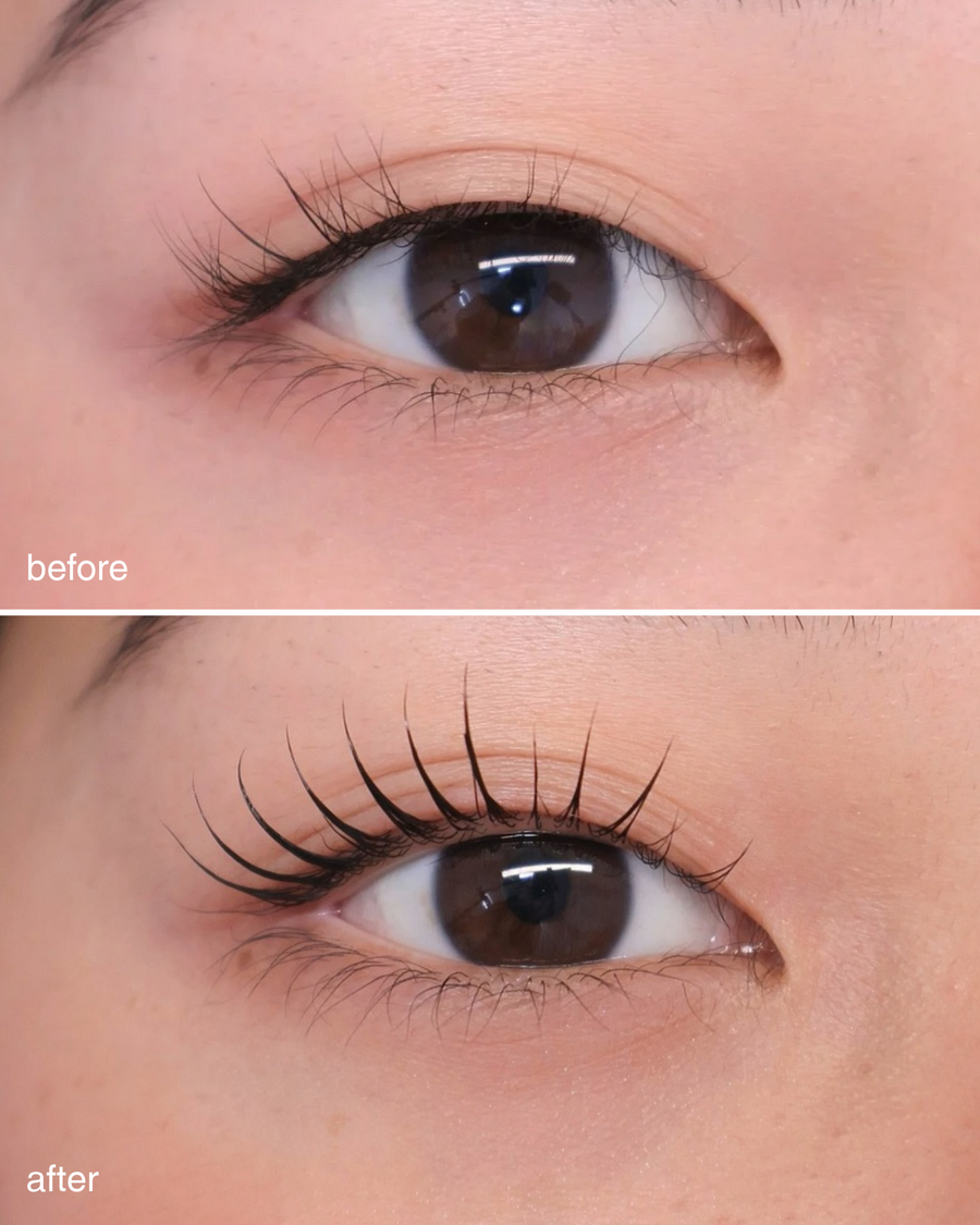 before and after a magical korean lash lift